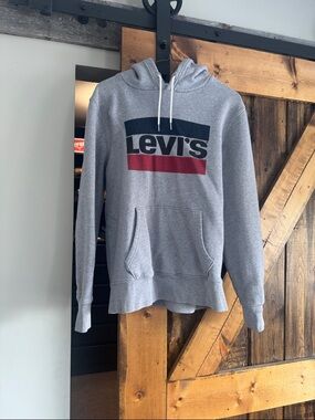 Levi's Gray Hoodie with Navy and Red Logo